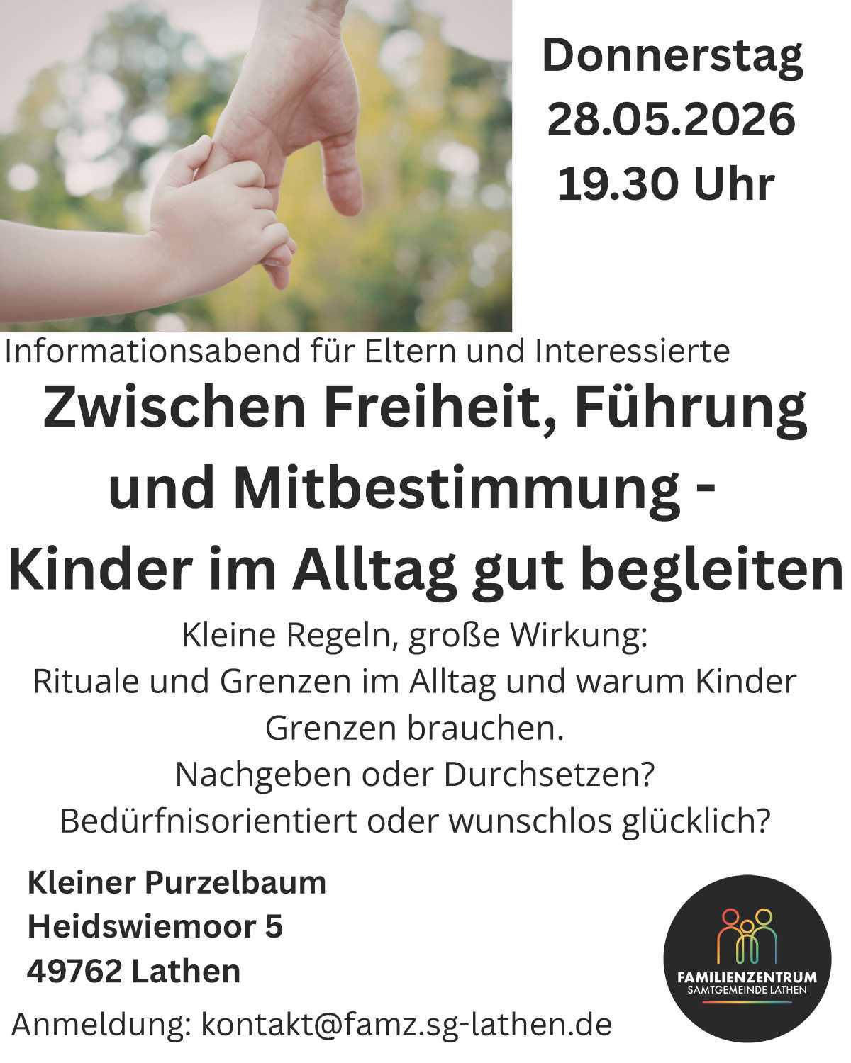 Informationsabend für Eltern und Interessierte: Kinder im Alltag gut begleiten 