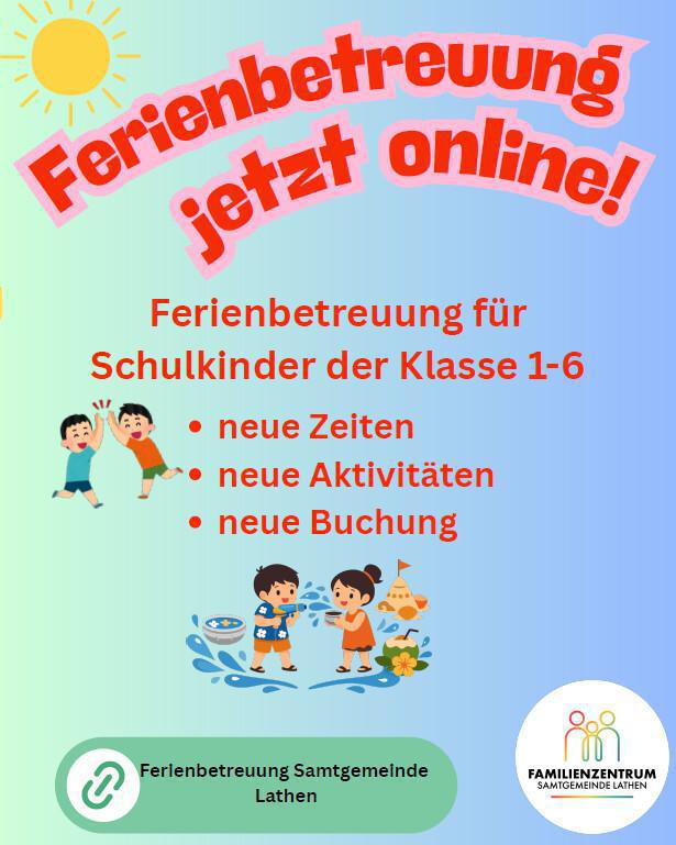Ferienbetreuung - Jetzt online buchen!