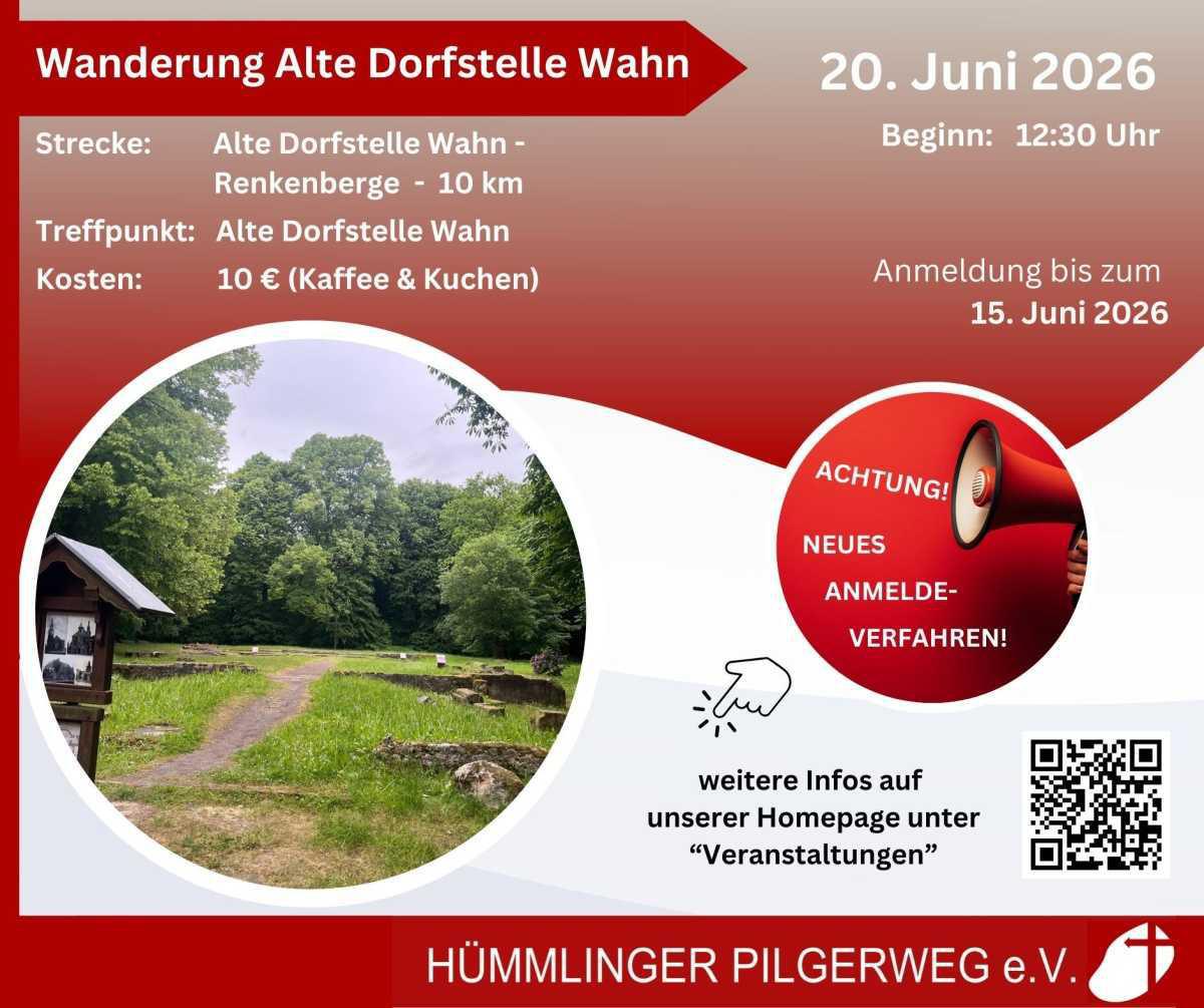 Wanderung Alte Dorfstelle Wahn am 20.06.2026 