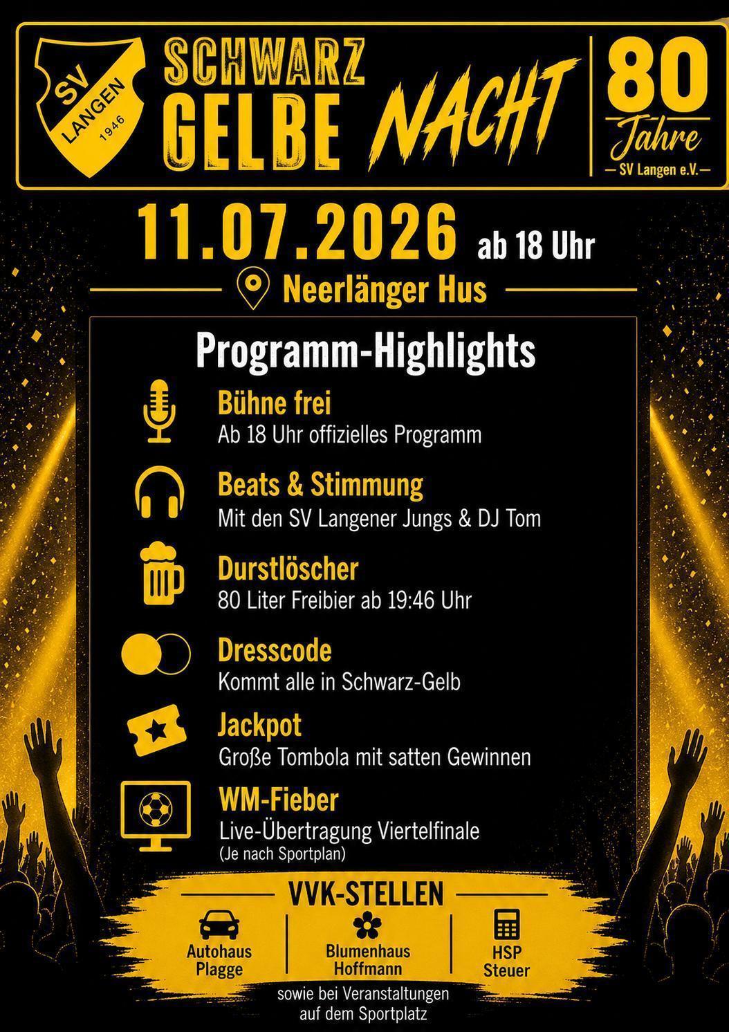 Schwarz-Gelbe Nacht - 80 Jahre SV Langen e.V. 
