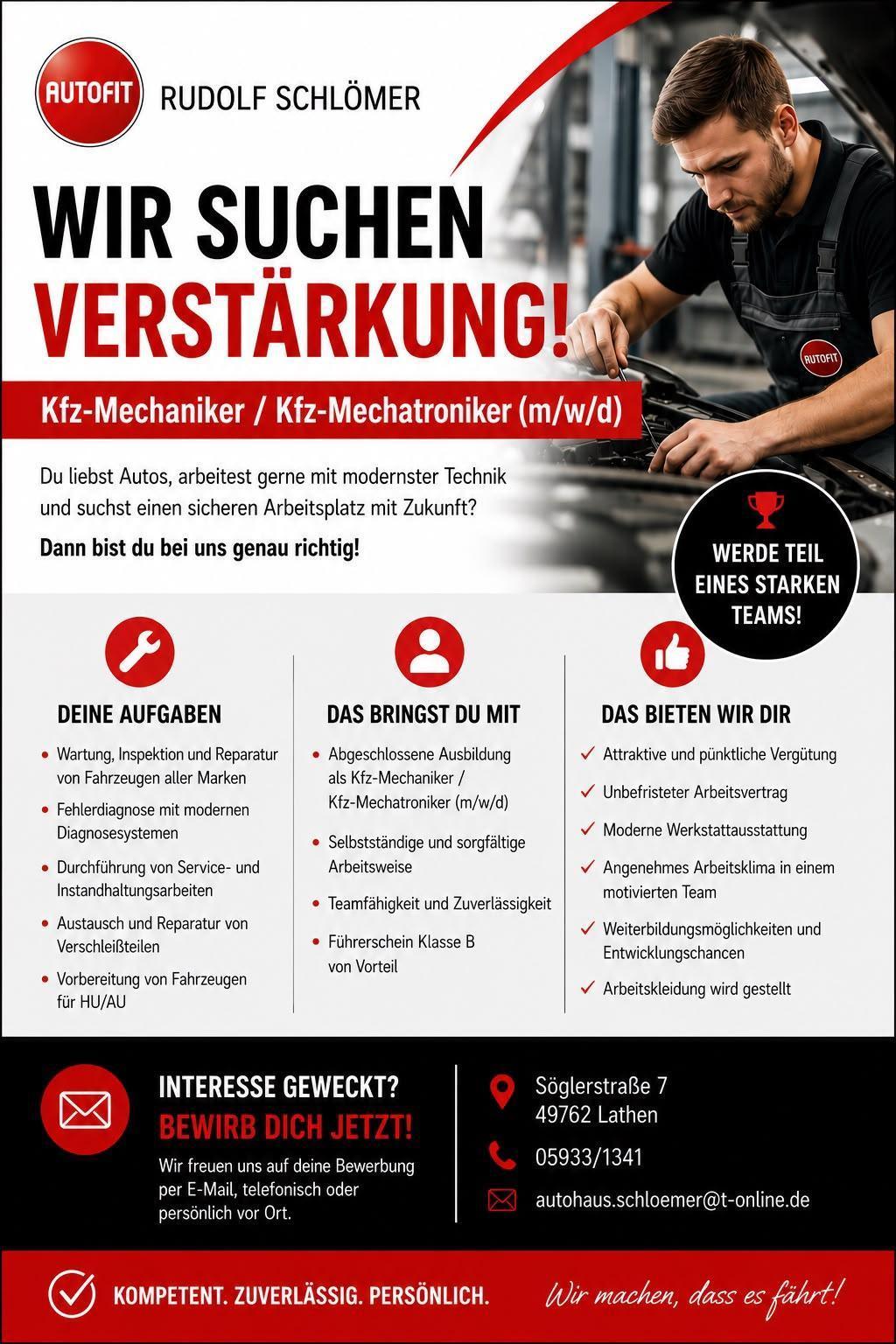 Kfz-Mechaniker / Kfz-Mechatroniker (m/w/d)
