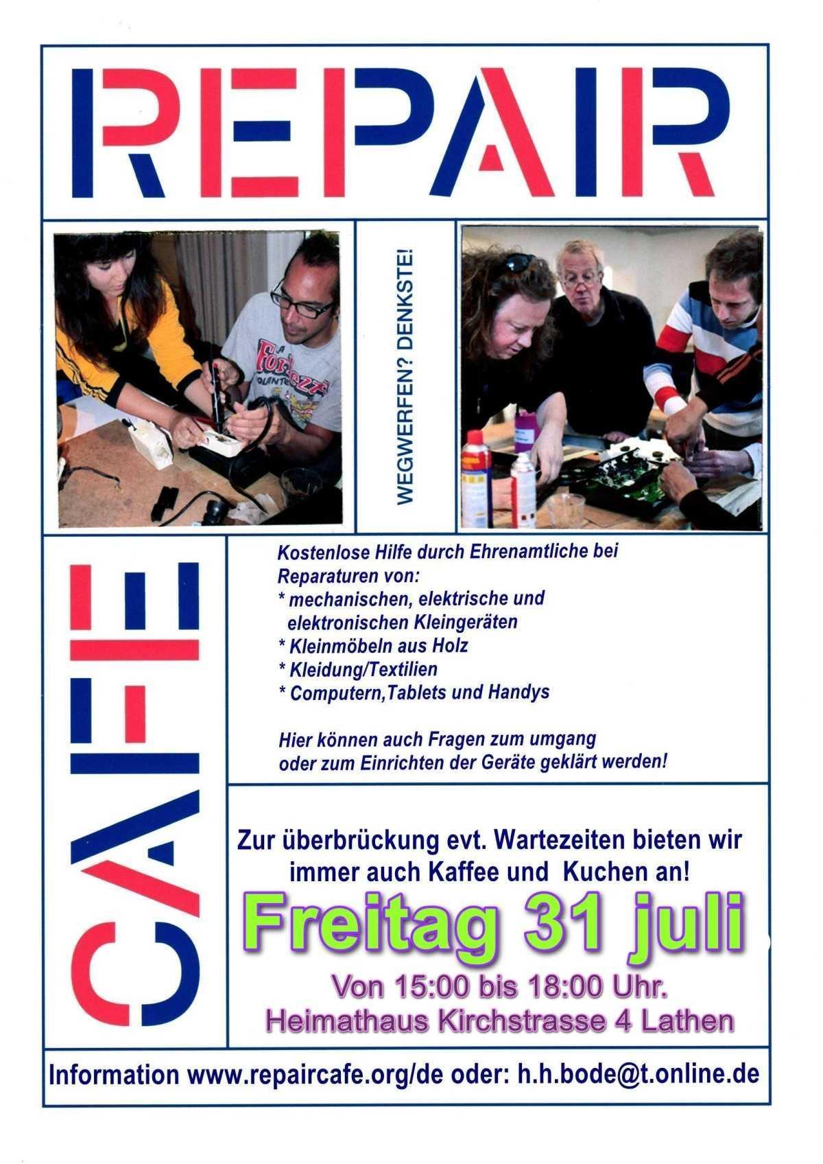 Wegwerfen? Denkste! Repair Cafe öffnet wieder am 31.07.2026!