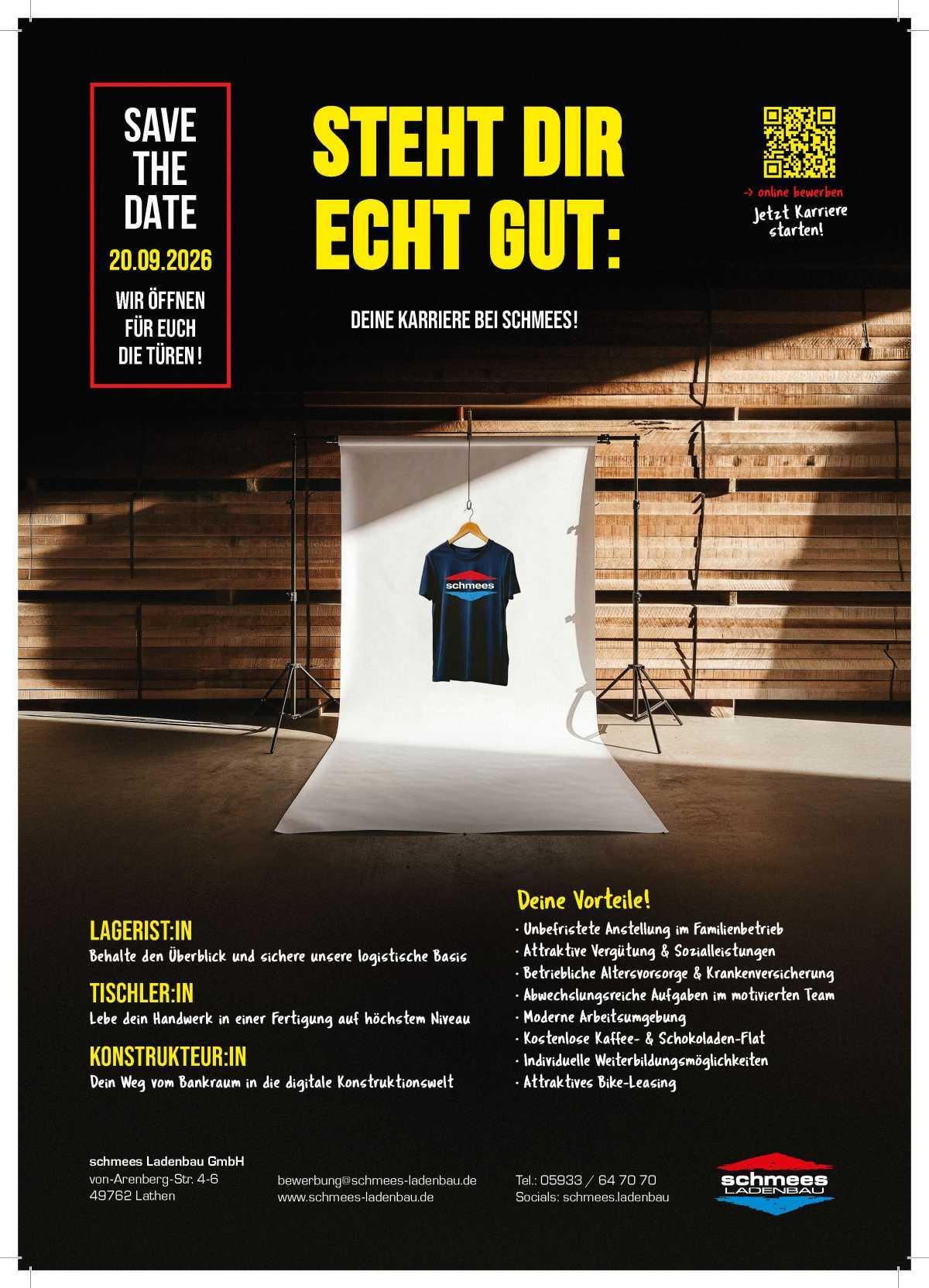 Lagerist/-in; Tischler-/in; Konstrukteur/-in