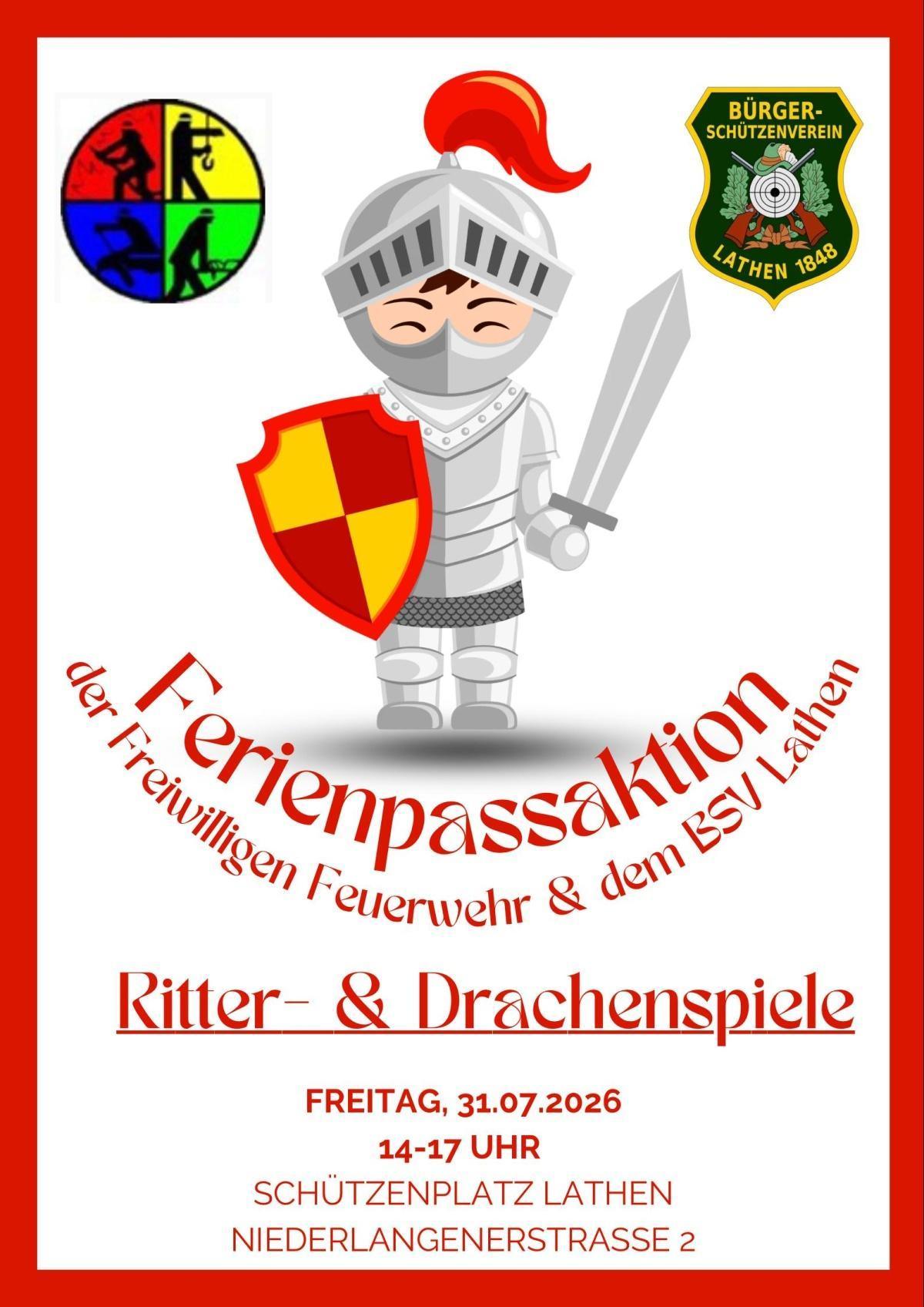 Ferienpassaktion "Die Drachenbändiger und Ritterspiele" vom BSV Lathen und FFW Lathen 