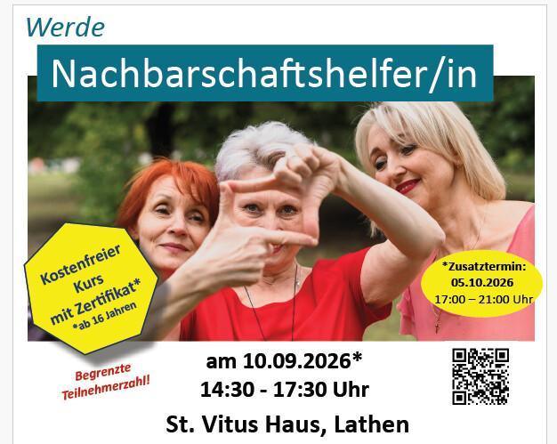 Kurs: Nachbarschaftshelfer:in werden Kurs: Nachbarschaftshelfer:in werden