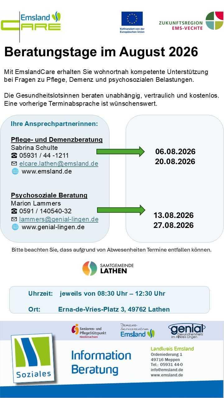 EmslandCare - Psychosoziale Beratung EmslandCare - Psychosoziale Beratung
