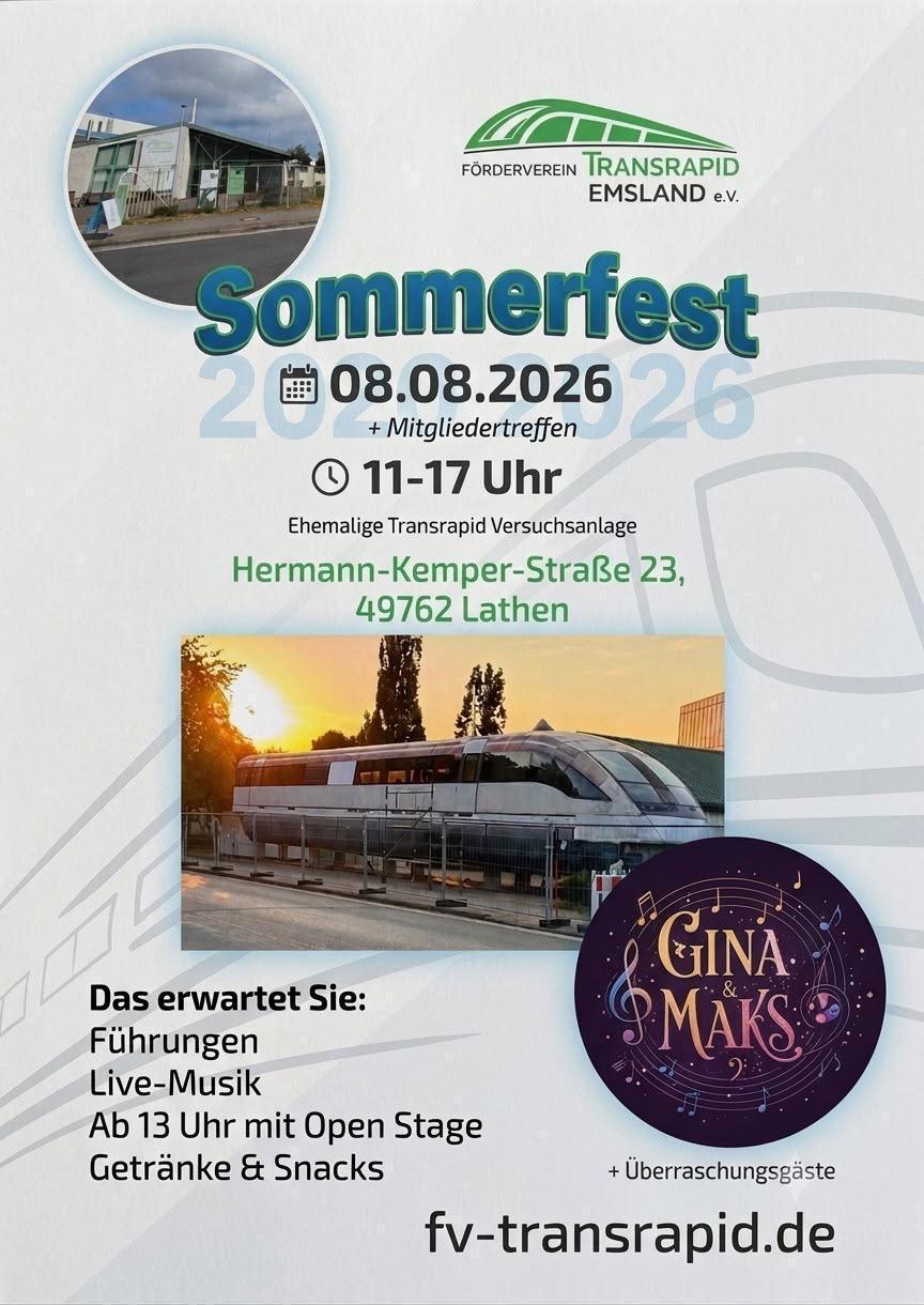 Sommerfest und Mitgliedertreffen des Fördervereins Transrapid e.V.