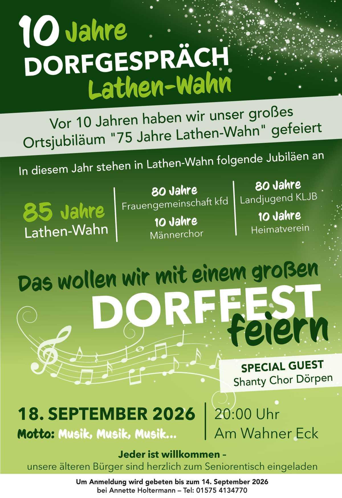 Dorffest in Lathen-Wahn - Sei dabei! Dorffest in Lathen-Wahn - Sei dabei!