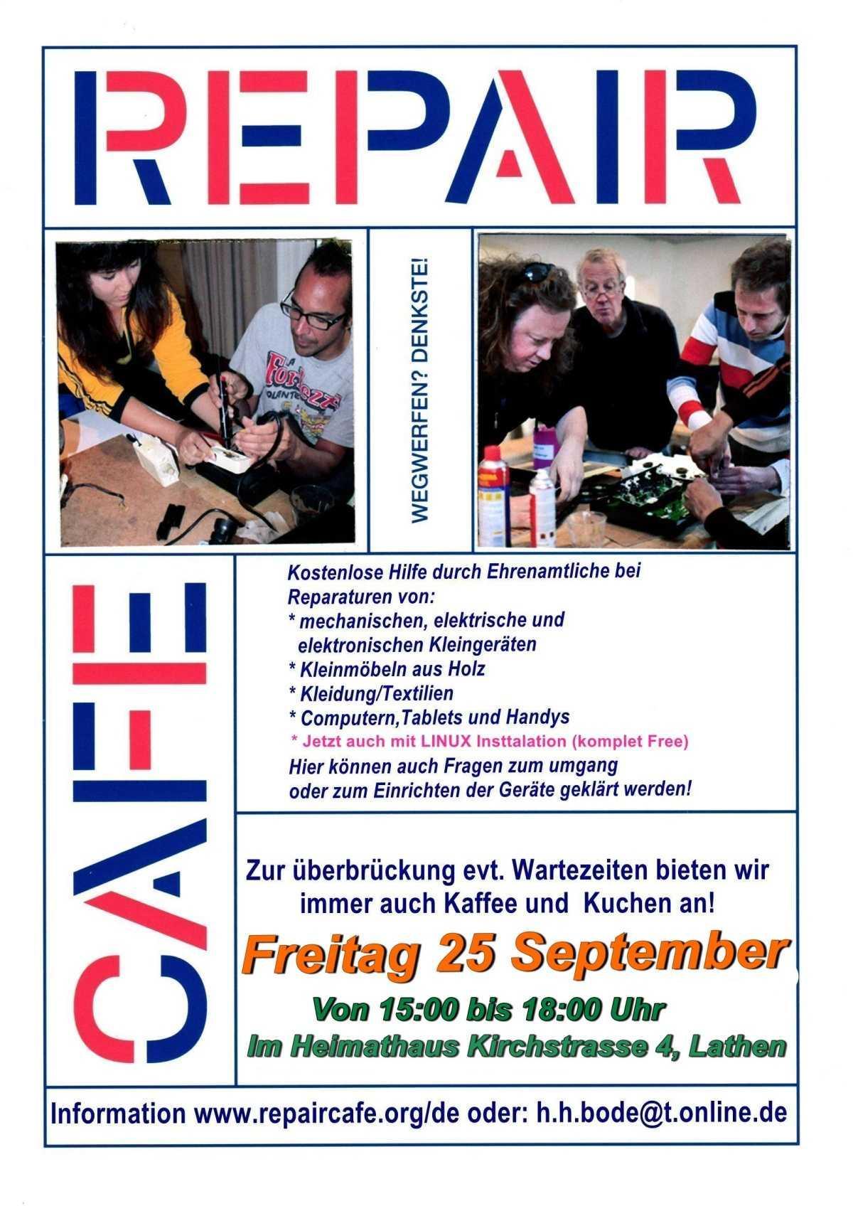 Repair Café öffnet wieder am 25.09.2026 