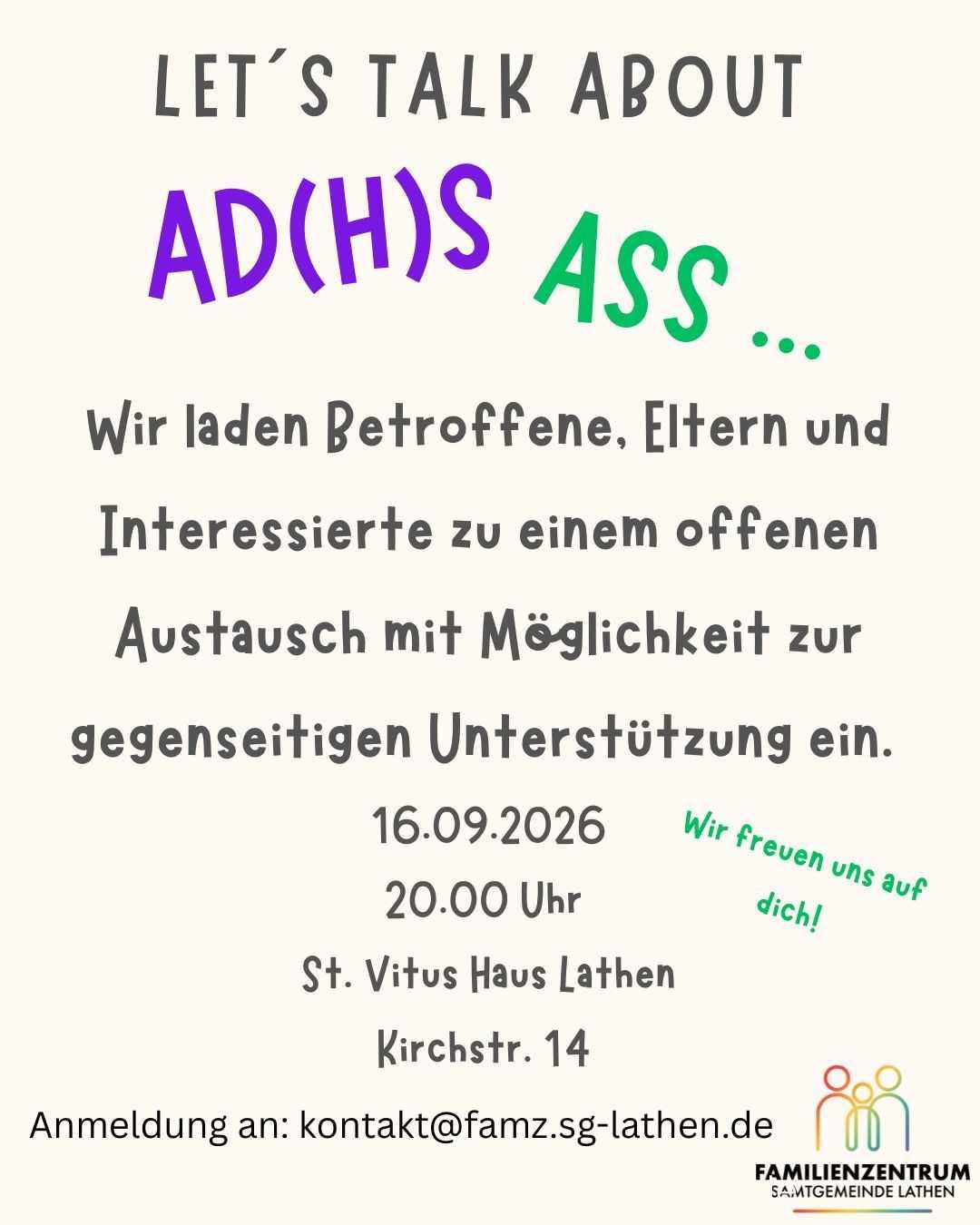 Miteinander statt allein: Austausch zu AD(H)S und ASS