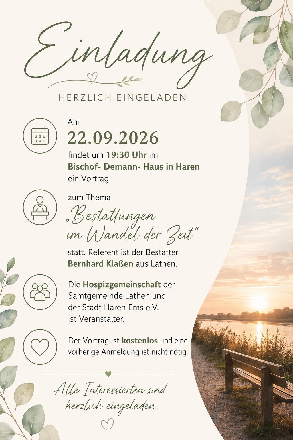 Vortrag zum Thema "Bestattungen im Wandel der Zeit"