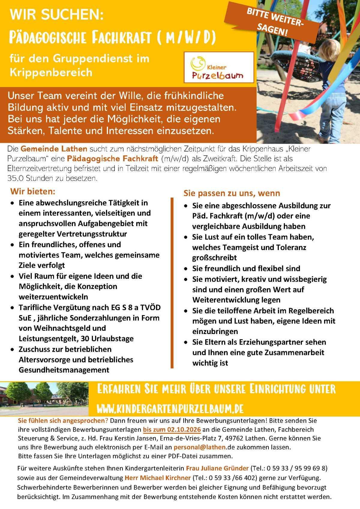 Pädagogische Fachkraft (m/w/d) gesucht - Komm zu uns ins Team!