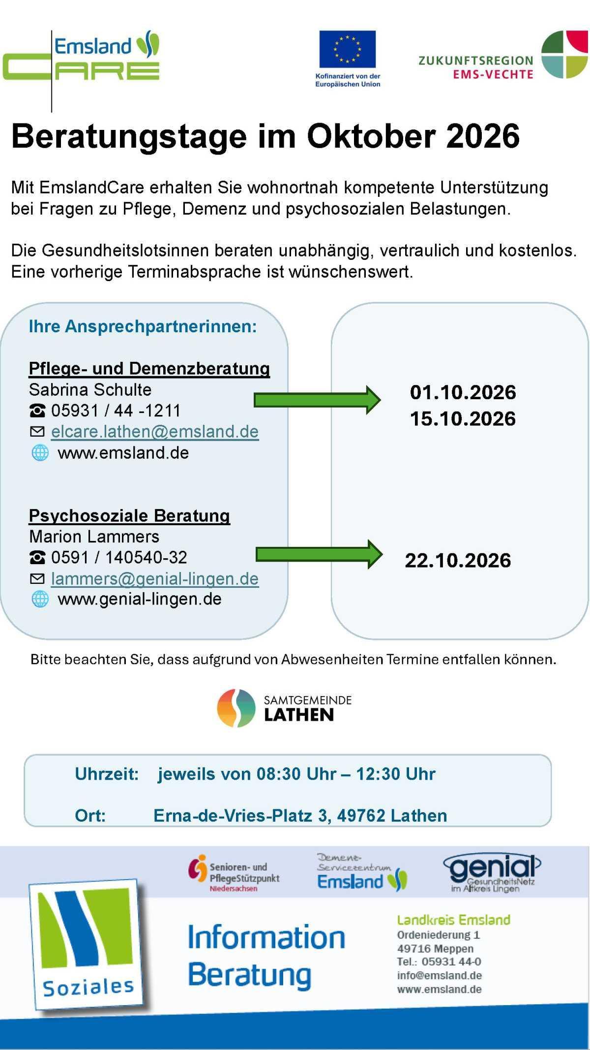 EmslandCare - Pflege- und Demenzberatung EmslandCare - Pflege- und Demenzberatung