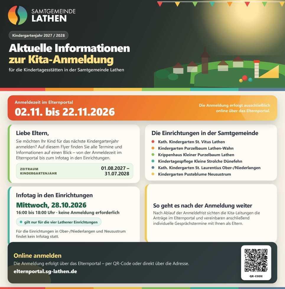 Information zur Kita-Anmeldung für das Kindergartenjahr 2027/2028