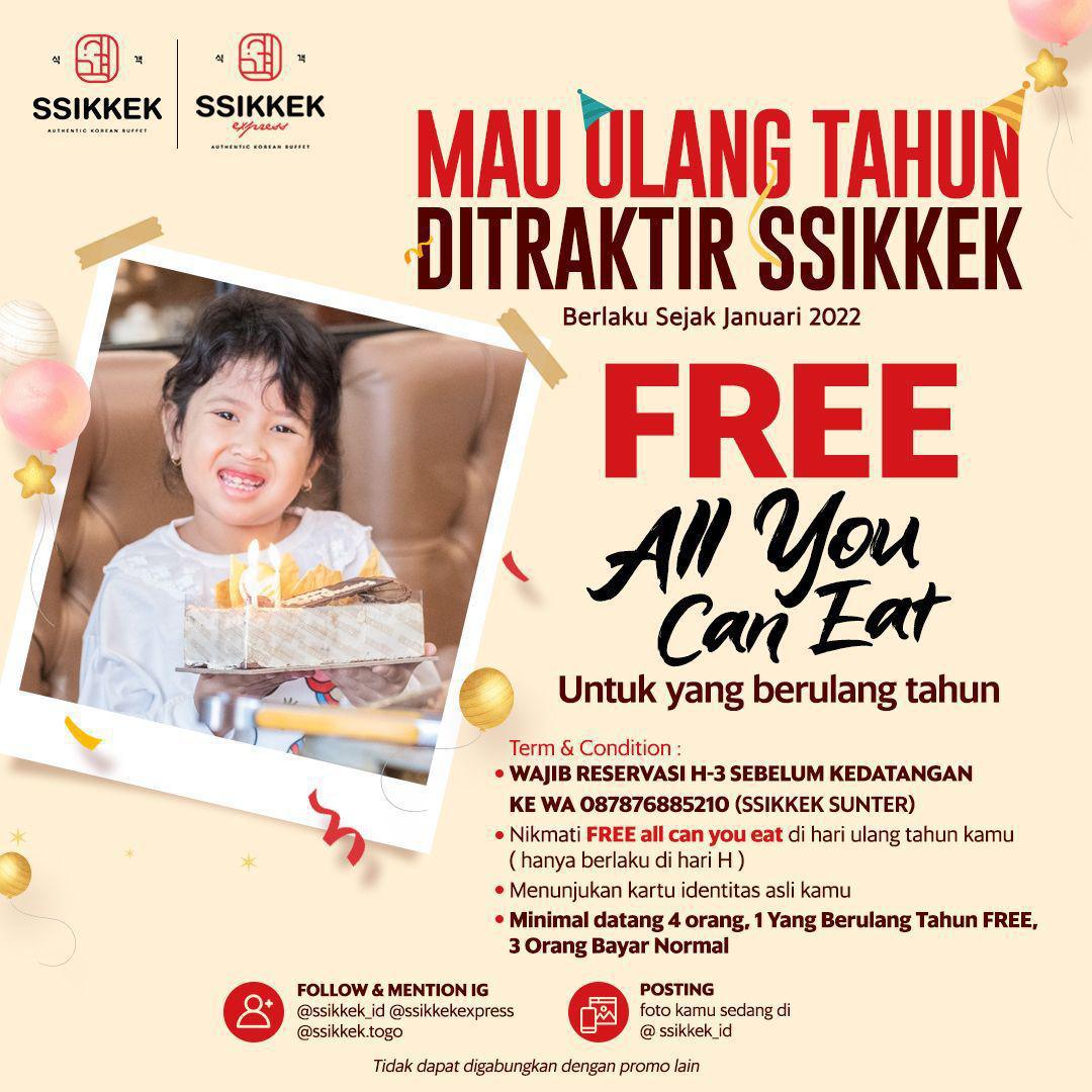 Mau Ulang Tahun Ditraktir Ssikkek?