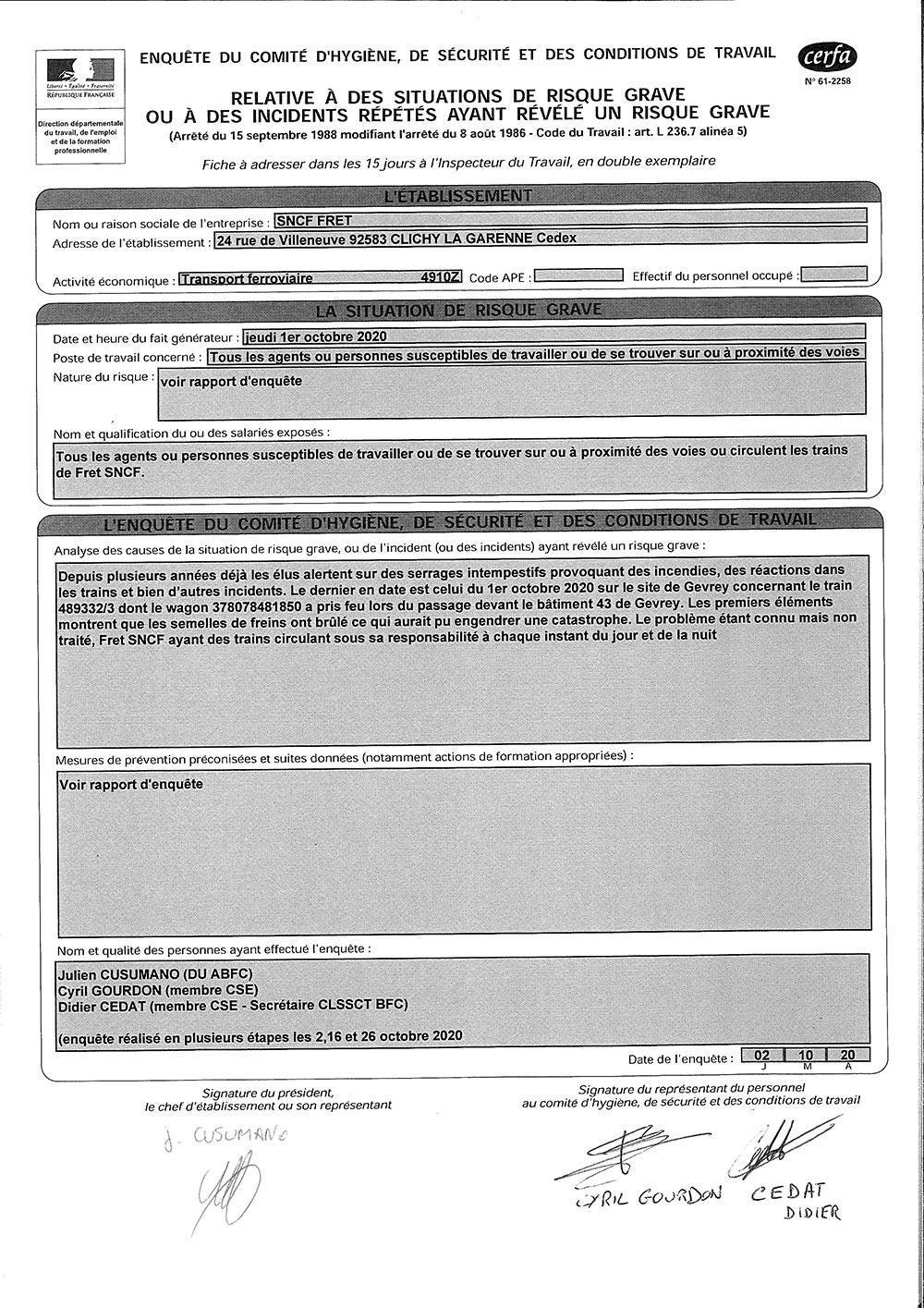 DROIT D'ALERTE DGI : CSE EXTRAORDINAIRE LE 27 OCTOBRE 2020