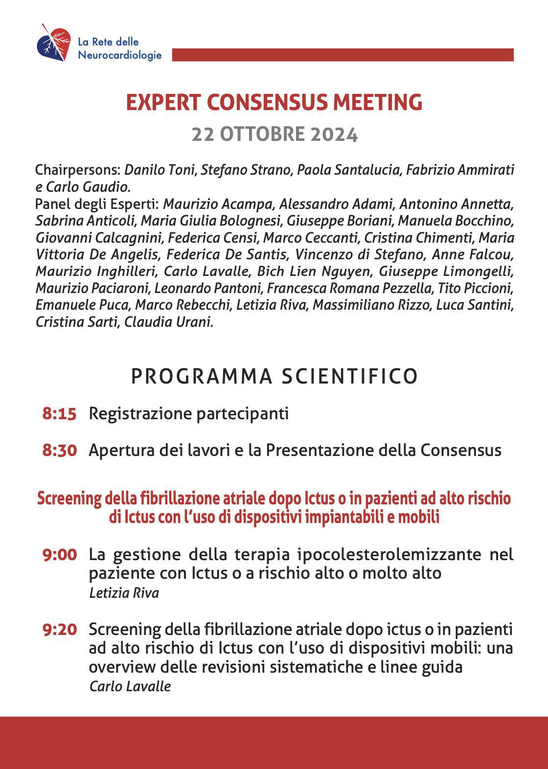 Le Consensus della Rete delle Neurocardiologie | Roma 22 Ottobre 2024