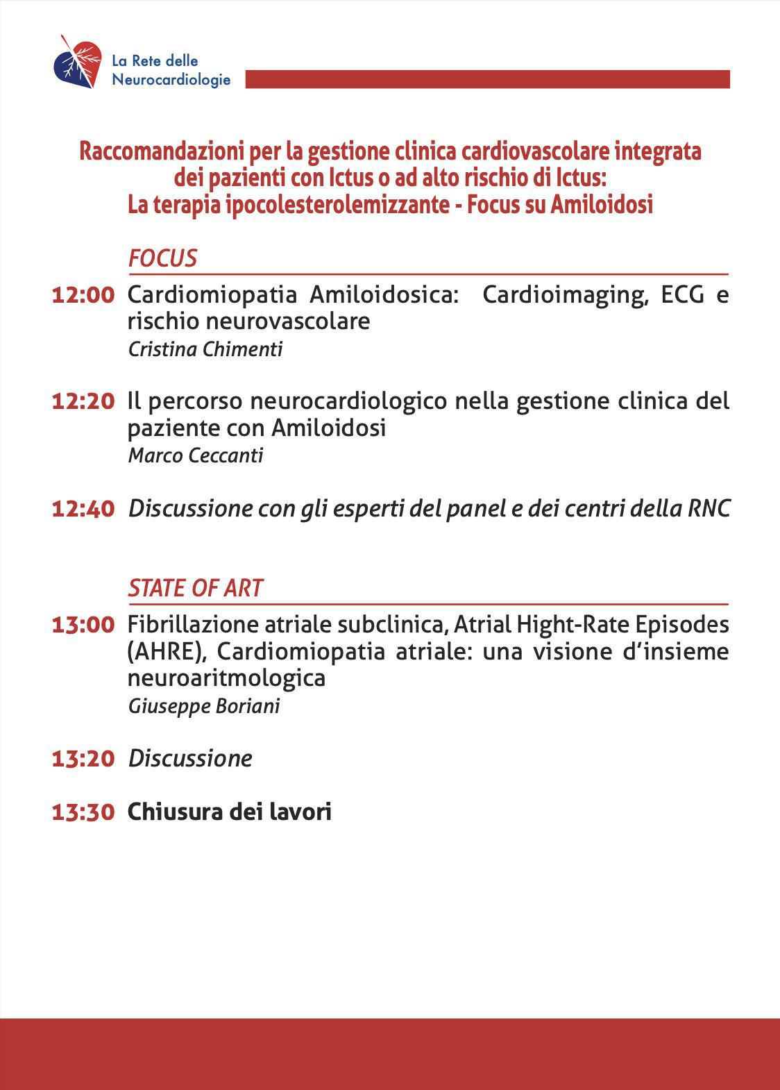 Le Consensus della Rete delle Neurocardiologie | Roma 22 Ottobre 2024