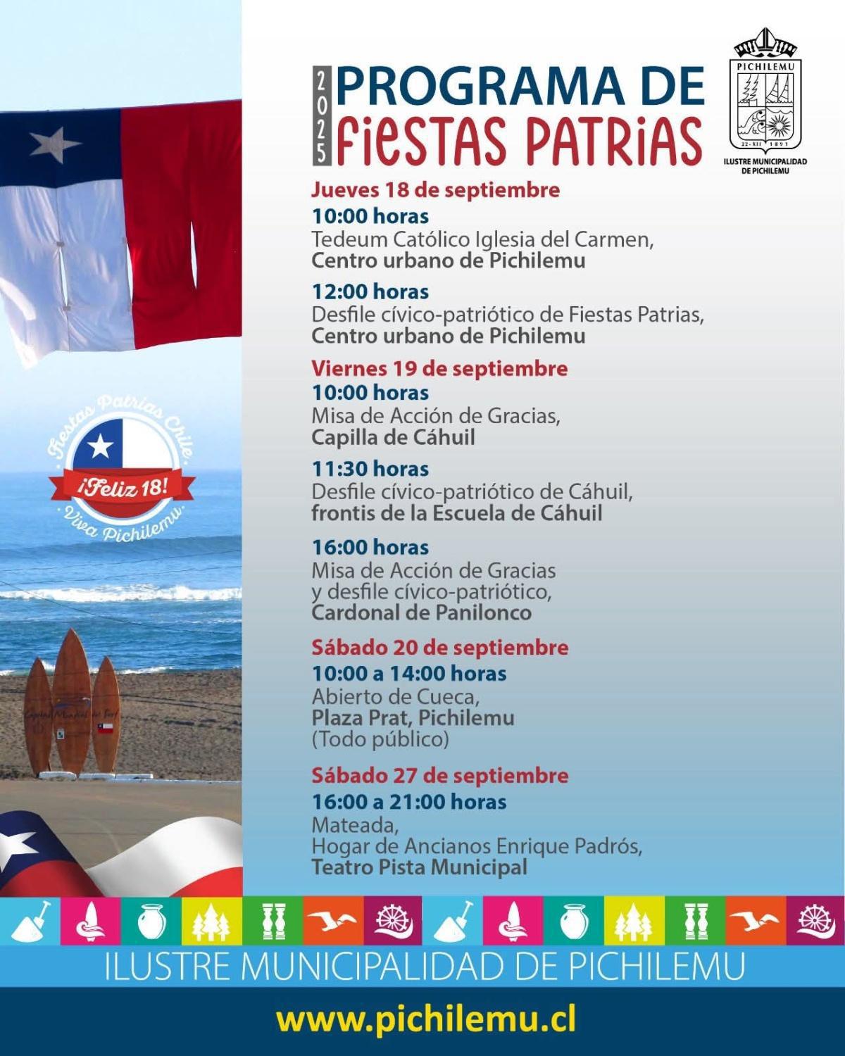 Programa Fiestas Patrias en Pichilemu