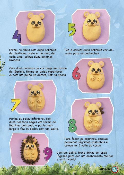 Ouriço em plasticina, Mãos à obra