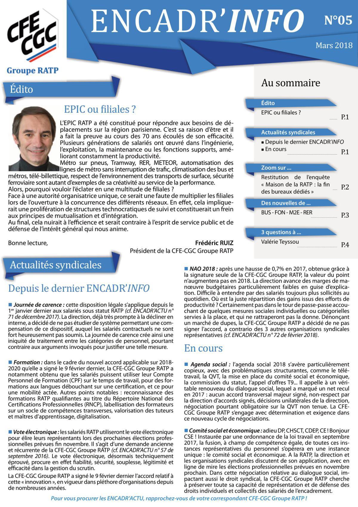Encadr'INFO n°5