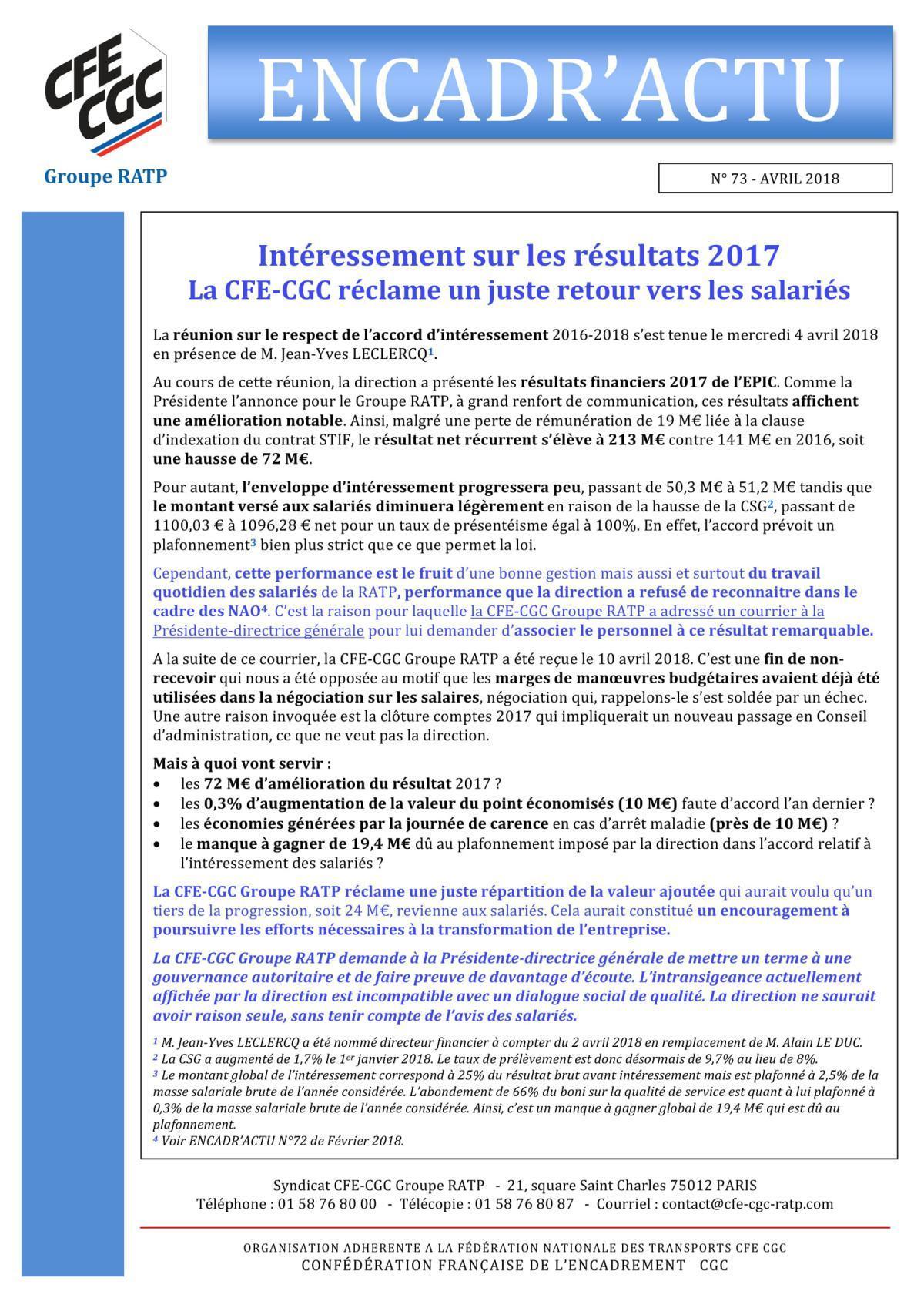 Encadr'ACTU n°73