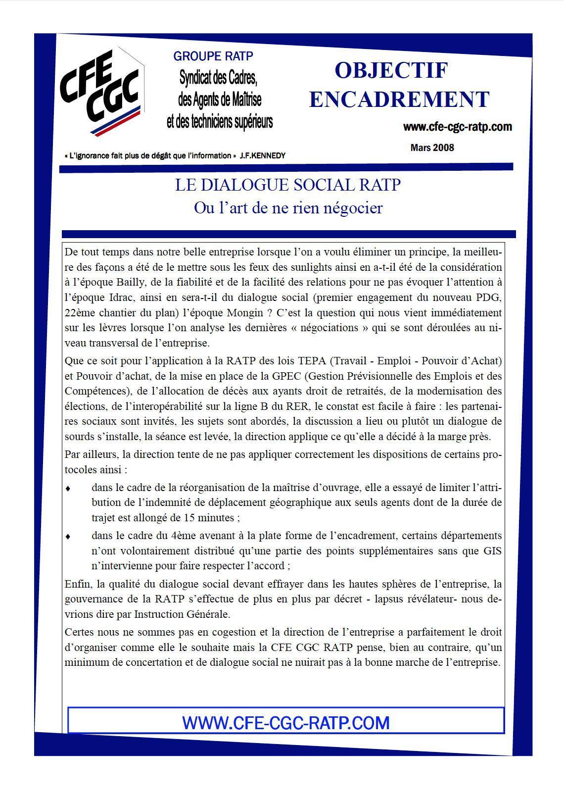 Encadr'ACTU dialogue social