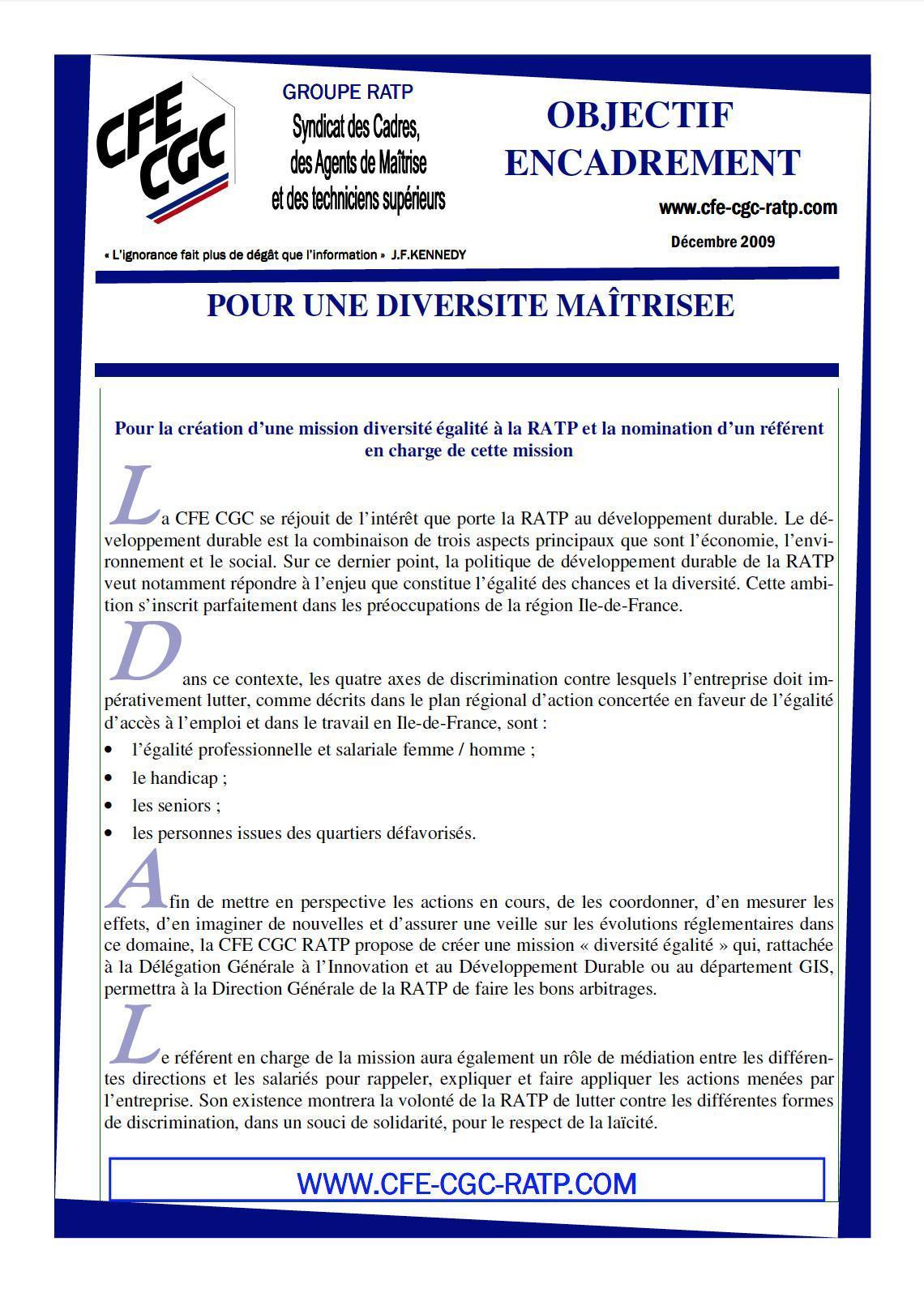 Encadr'ACTU diversité