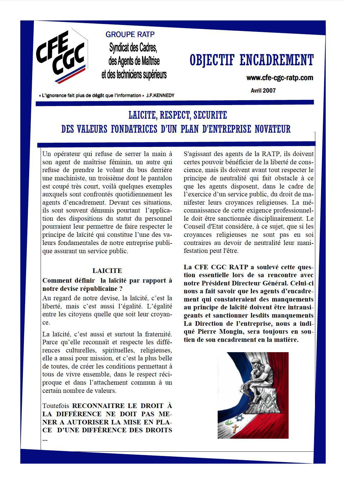 Encadr'ACTU laïcité respect sécurité