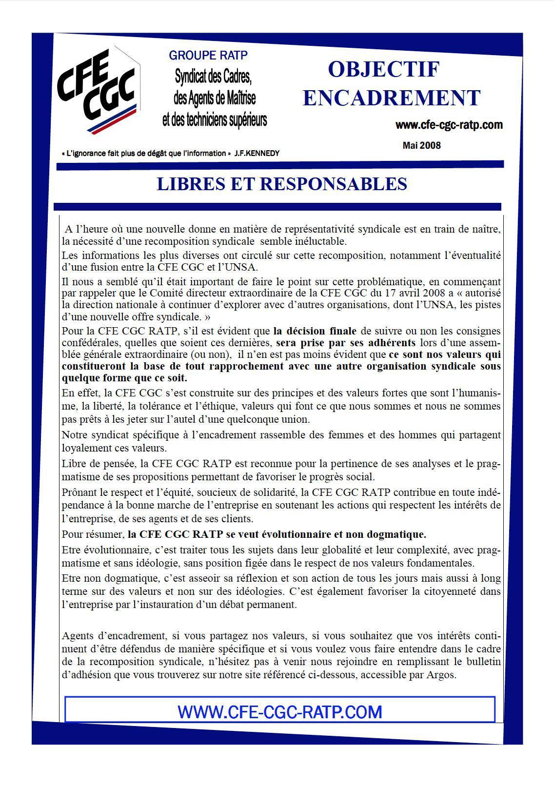 Encadr'ACTU libres et responsables
