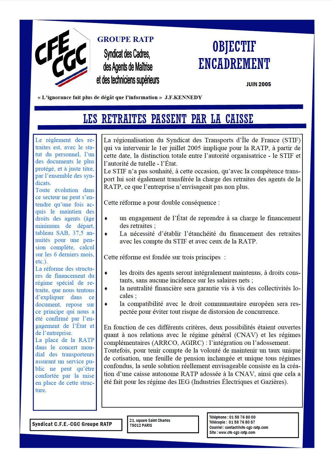 Encadr'ACTU retraites