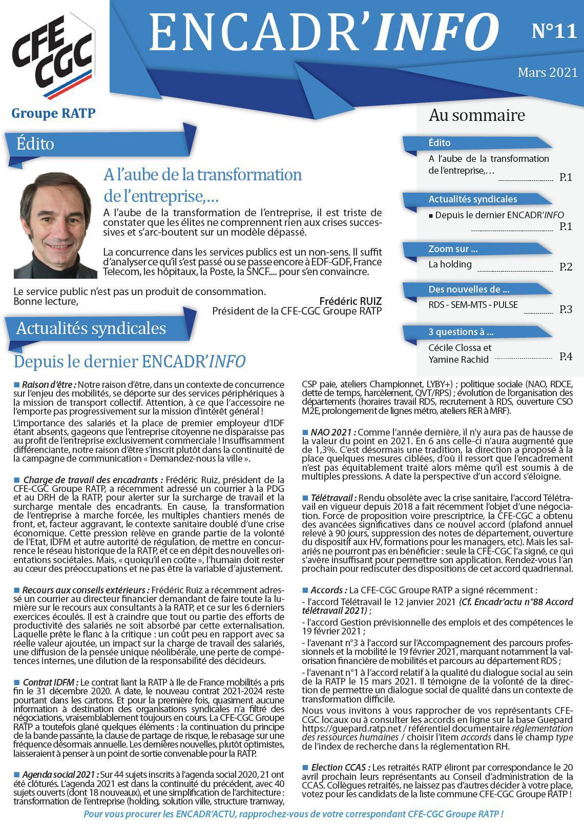 Encadr'INFO n°11