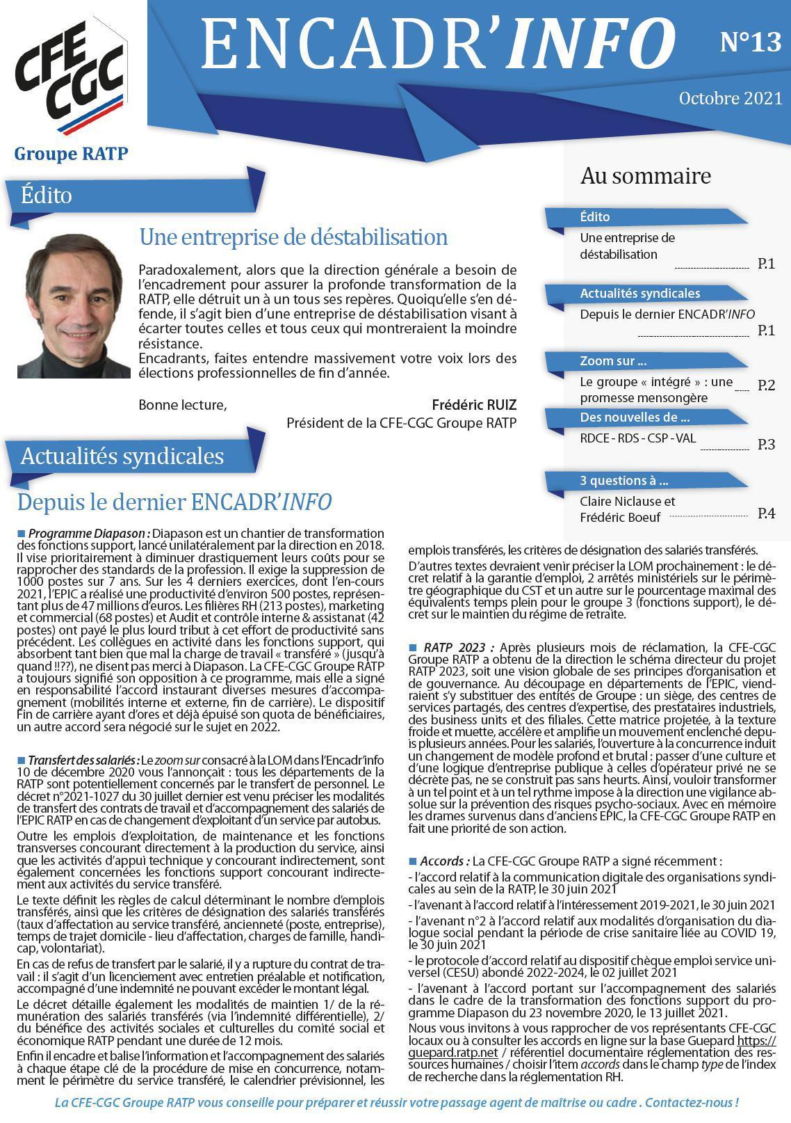 Encadr'INFO n°13