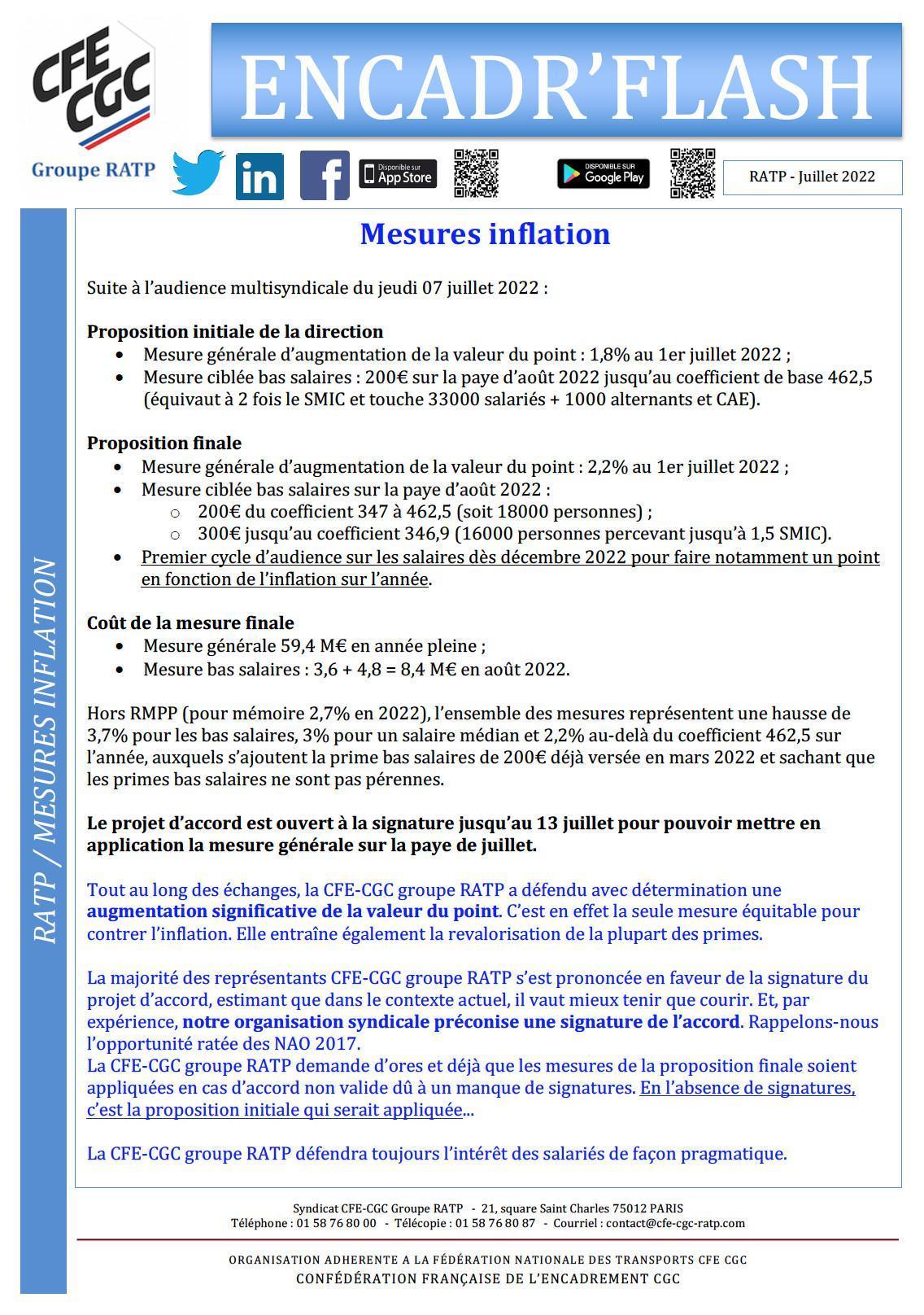 Encadr'FLASH Mesures inflation