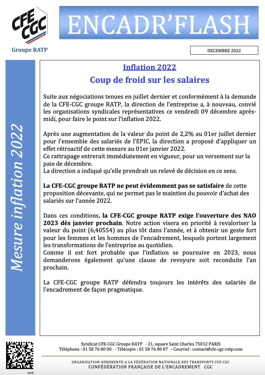 Encadr'FLASH Inflation 2022 "Coup de froid sur les salaires"