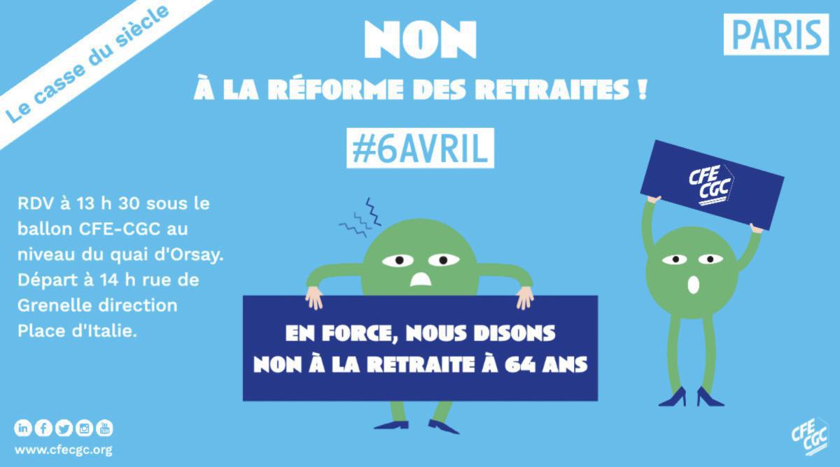 Le 06 avril, toutes et tous mobilisés pour dire NON à la réforme