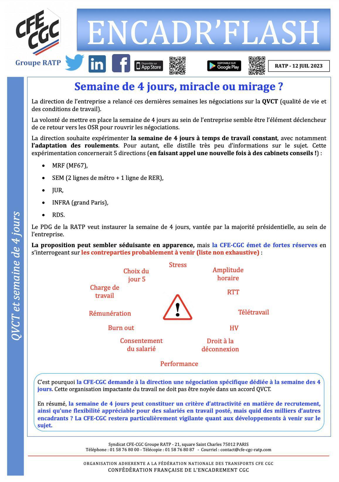 Encadr'FLASH Semaine de 4 jours, miracle ou mirage ?