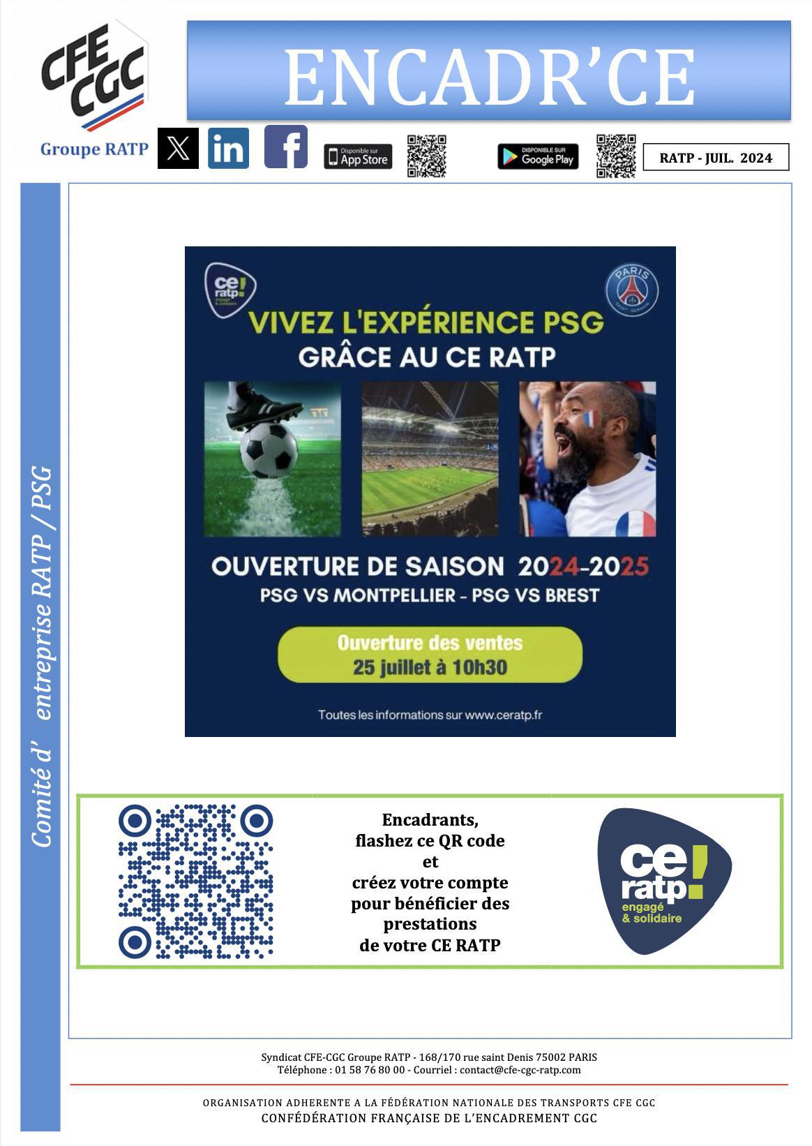 CE RATP - PSG ouverture saison 2024-2025