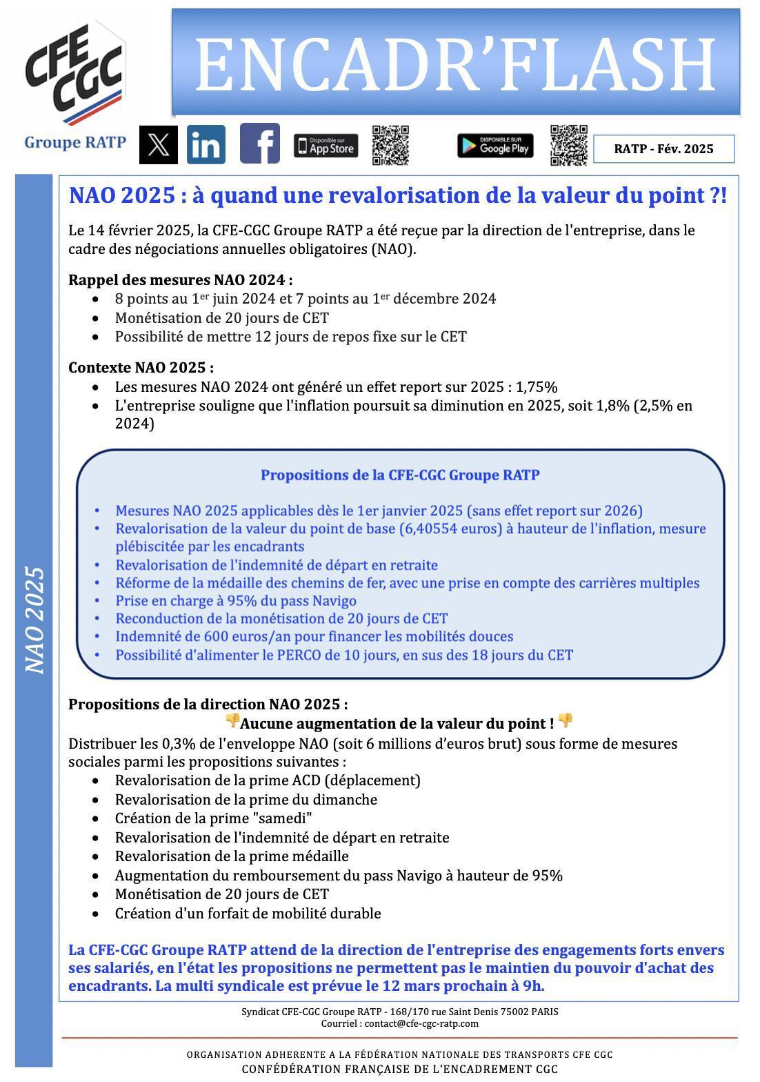 NAO 2025 : à quand une revalorisation de la valeur du point ?!