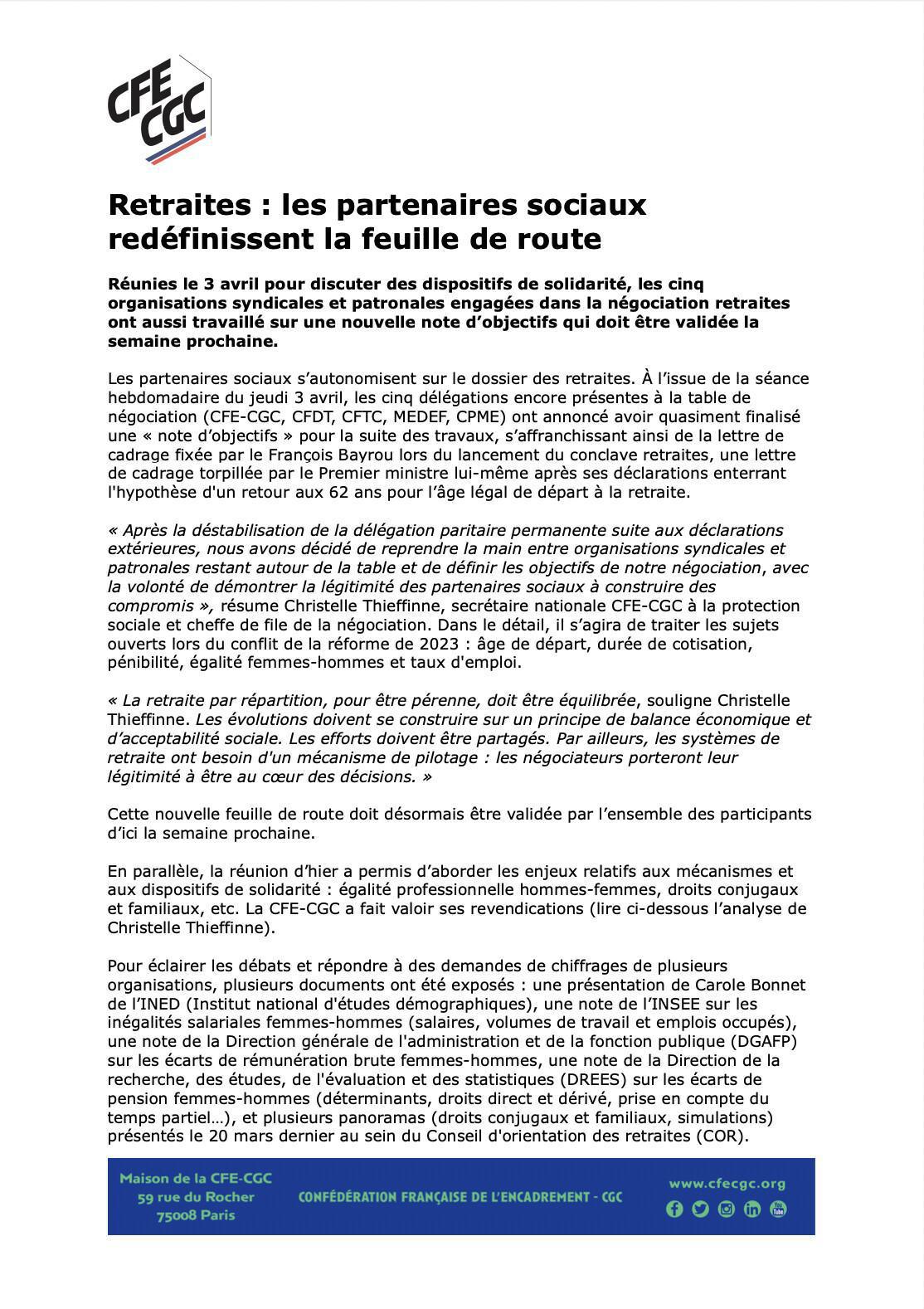 Retraites : les partenaires sociaux redéfinissent la feuille de route