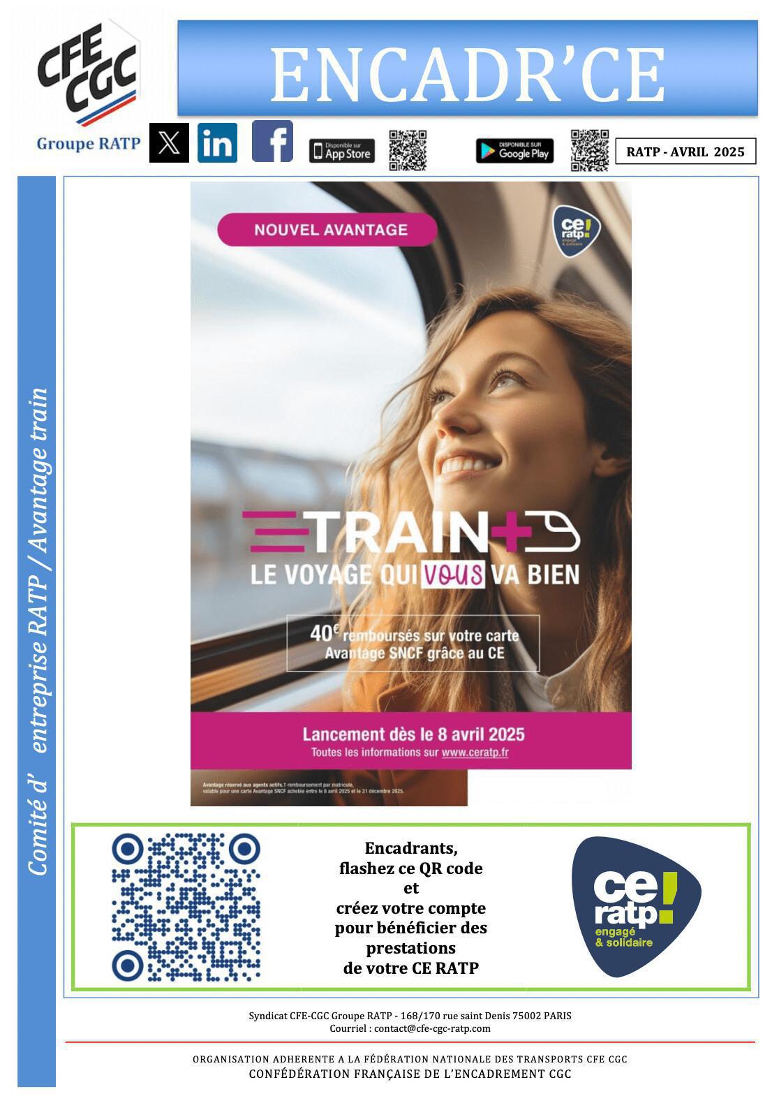 CE RATP - Avantage train