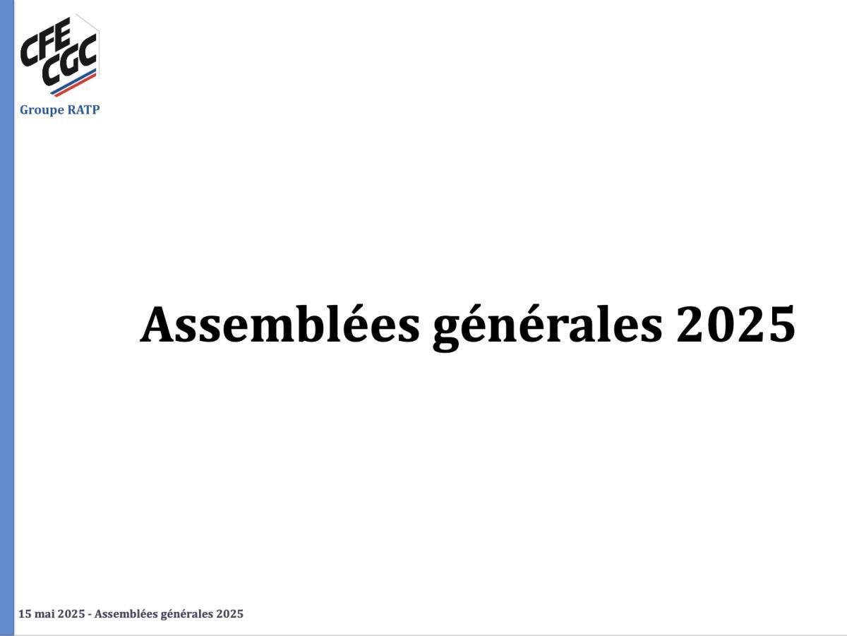 Assemblées générales 2025 CFE-CGC Groupe RATP