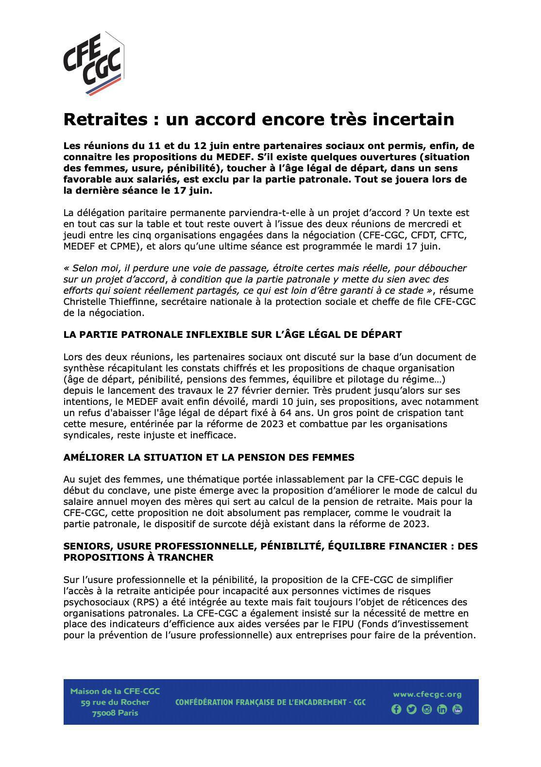 Retraites : un accord encore très incertain