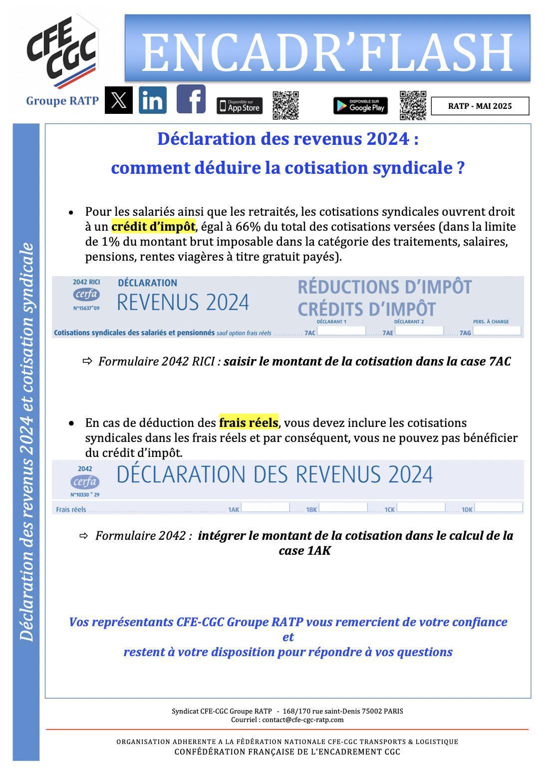 Déclaration des revenus 2024 : comment déduire la cotisation syndicale ?