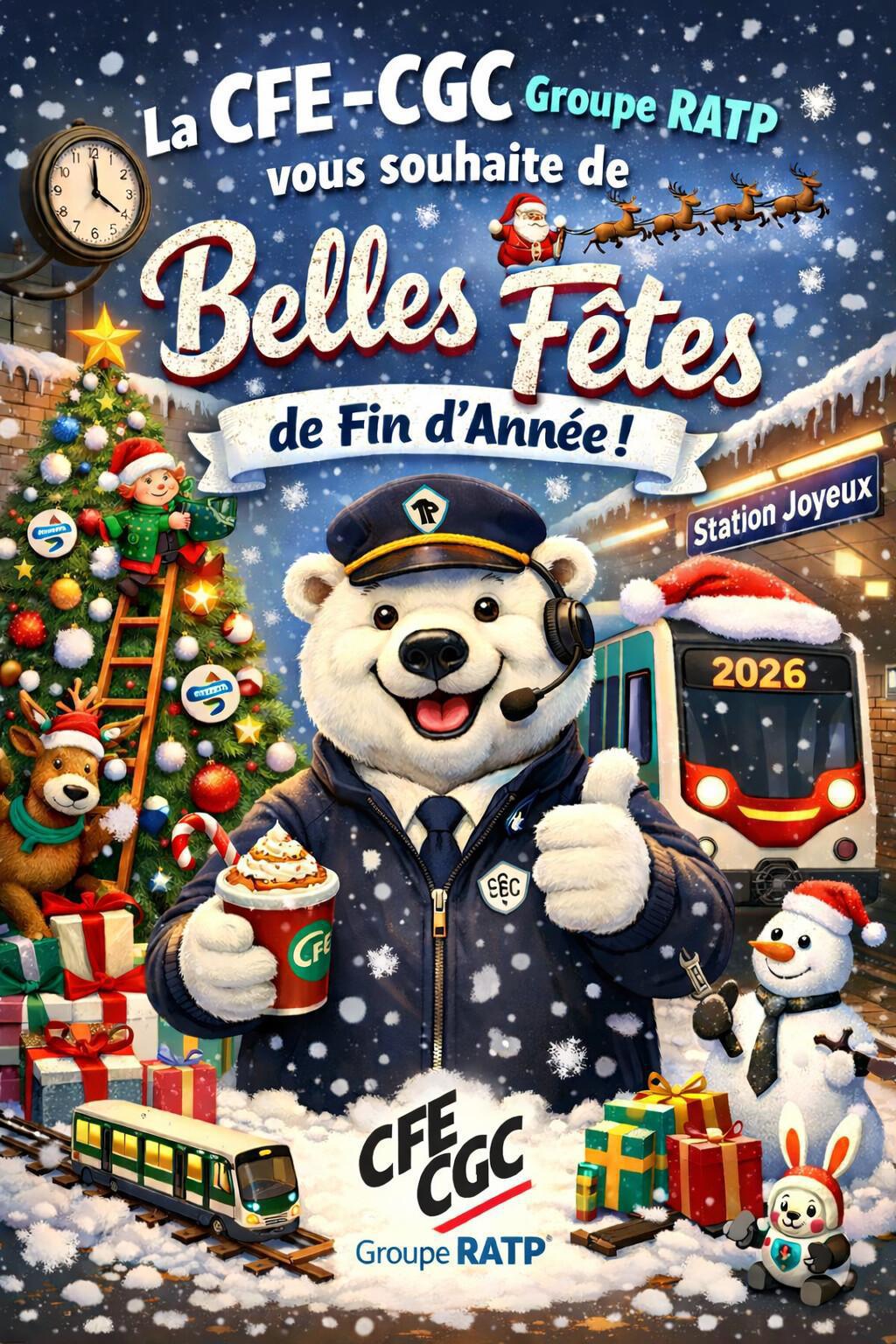 La CFE-CGC Groupe RATP vous souhaite de joyeuses fêtes !