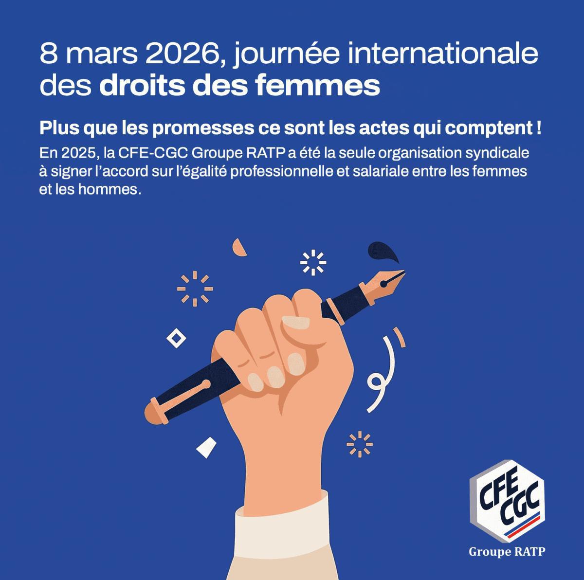Journée internationale des droits des femmes 08 mars 2026
