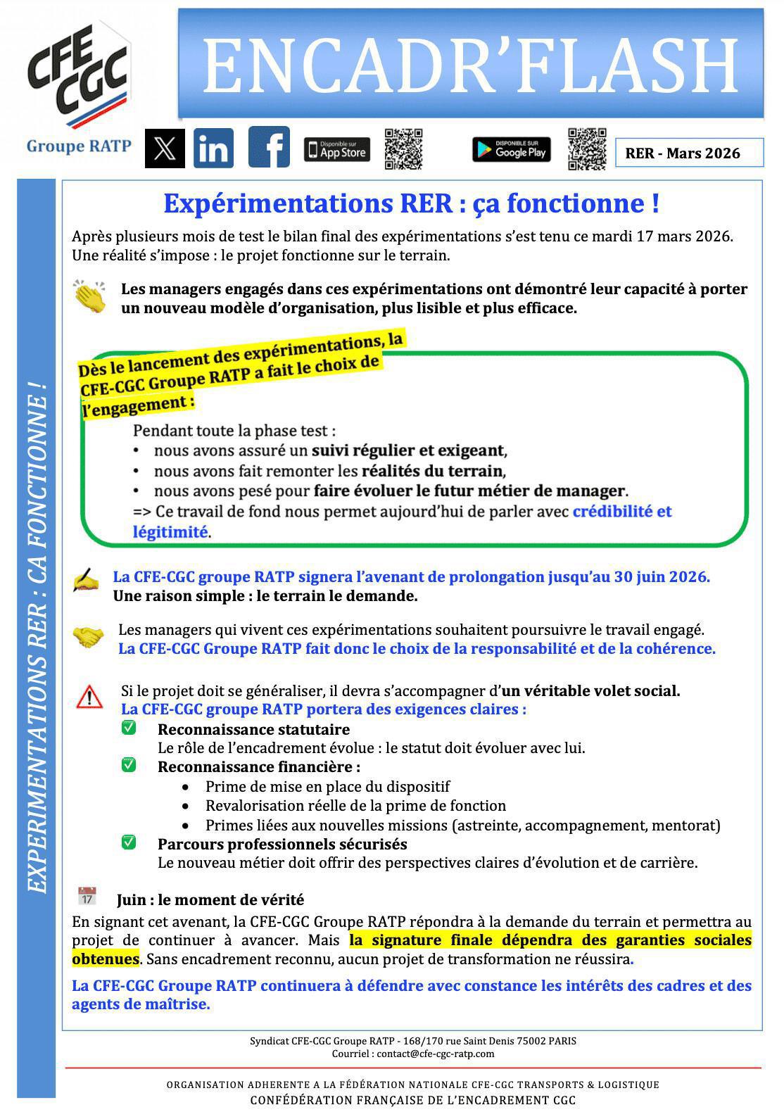 Expérimentations RER : ça fonctionne !