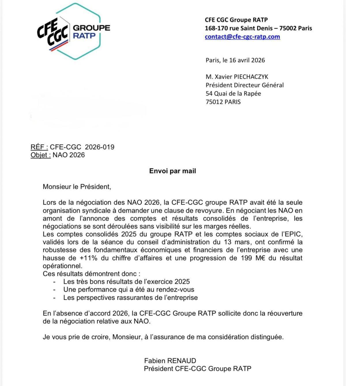 NAO 2026 : la CFE-CGC demande la réouverture de la négociation