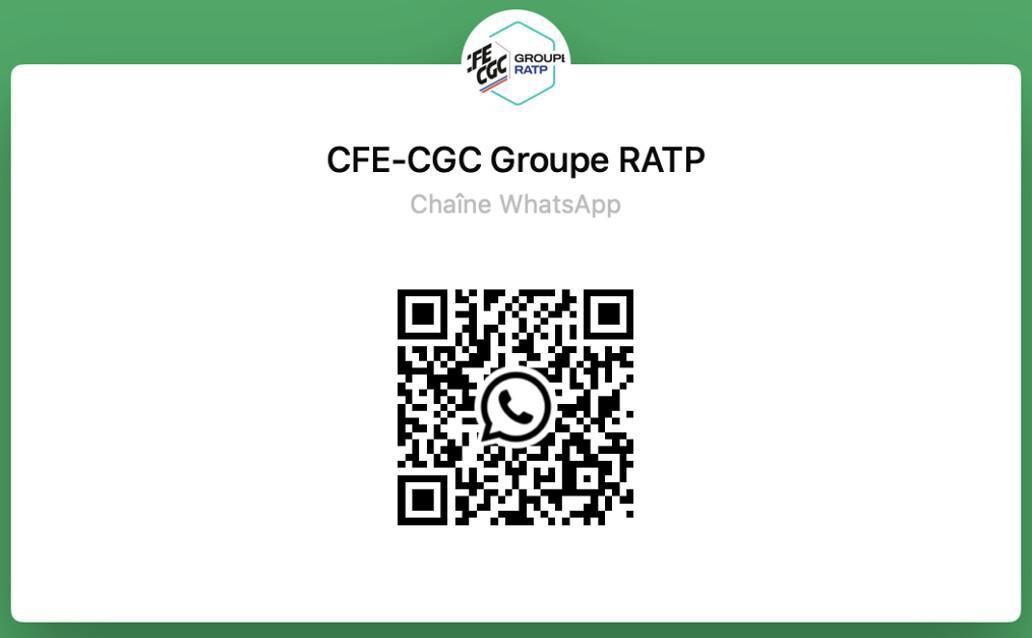 NOUVEAU - Chaîne WhatsApp CFE-CGC Groupe RATP
