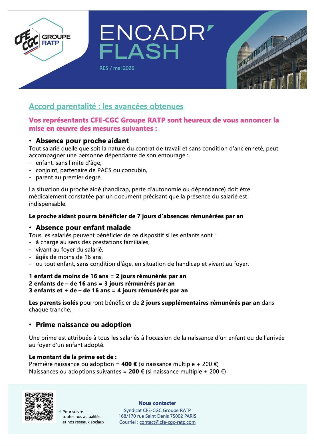 Accord parentalité RES : les avancées obtenues